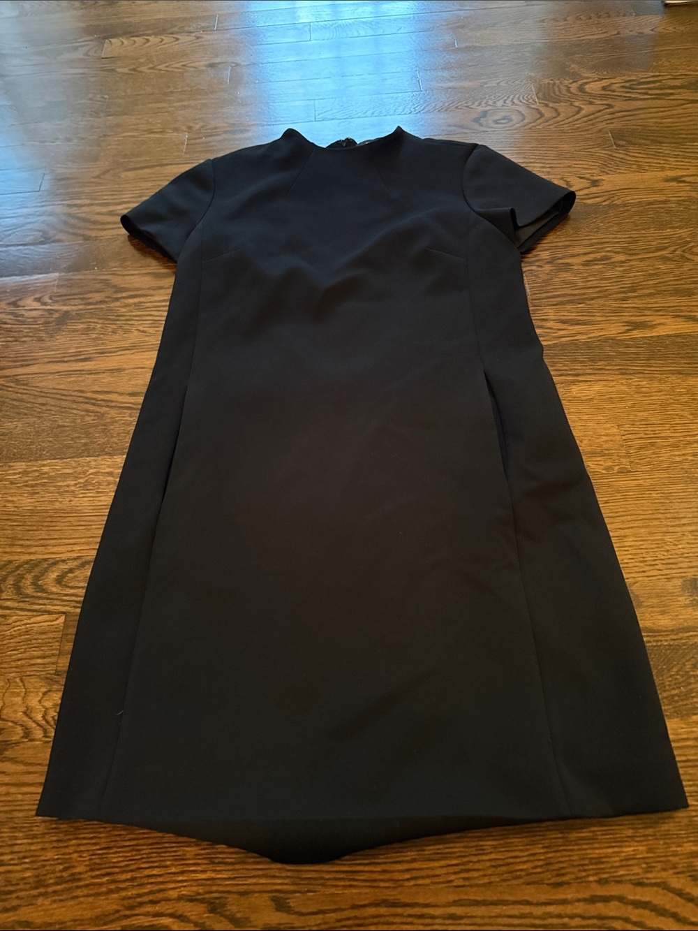 Theory Black Short-Sleeve Shift Dress